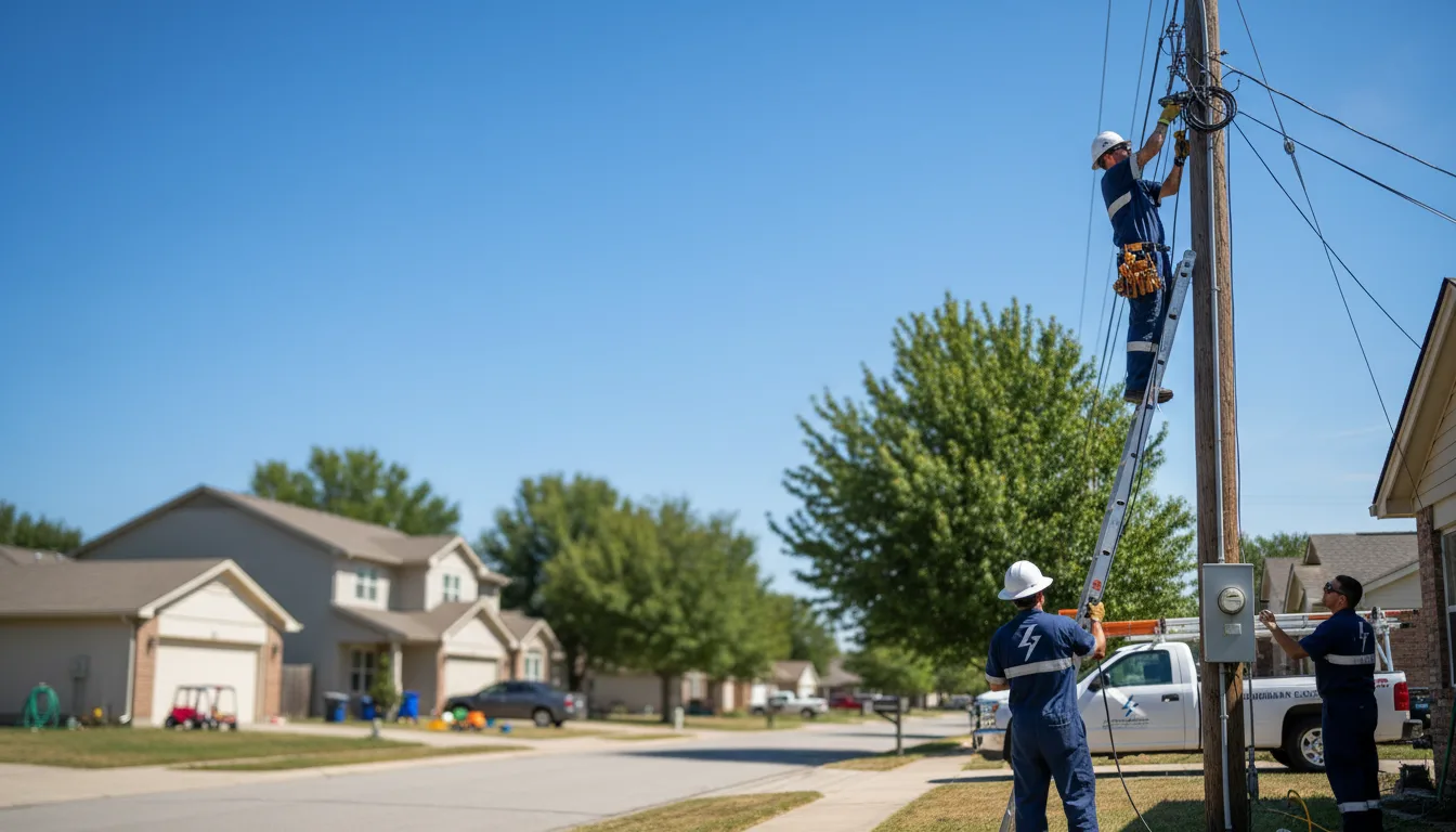 Residential electrician providing installation services in Gunter, TX